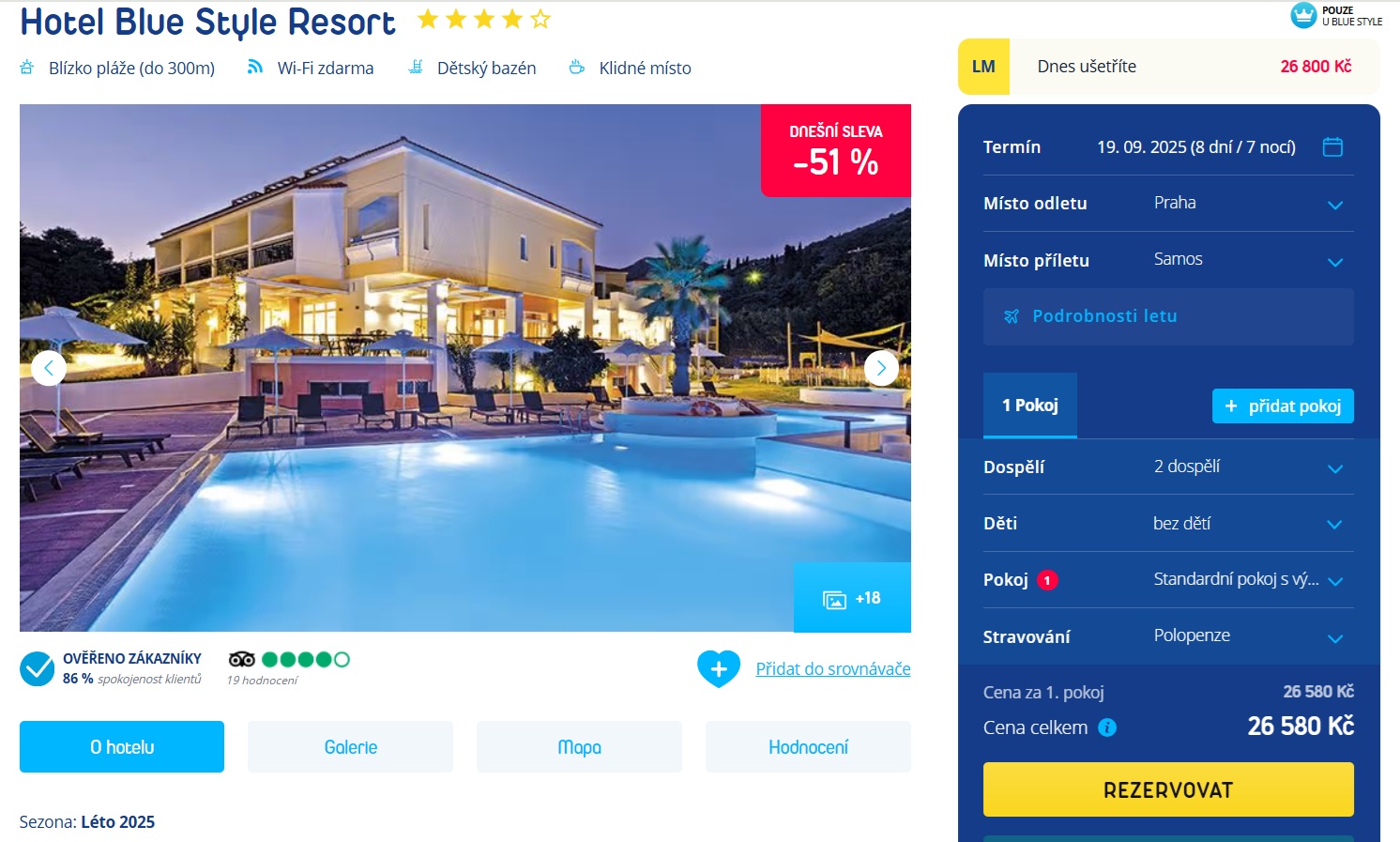 Samos na osm dní s polopenzí jen za 13.290 Kč