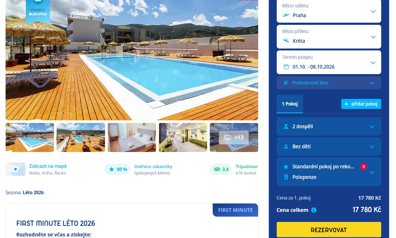 Kréta na osm dní s polopenzí jen za 8.890 Kč
