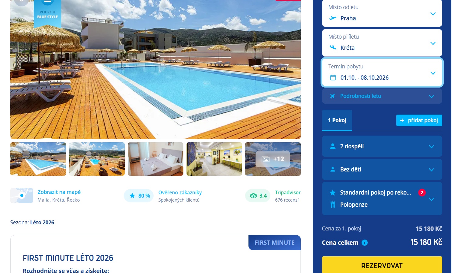 Kréta na osm dní s polopenzí jen za 7.590 Kč