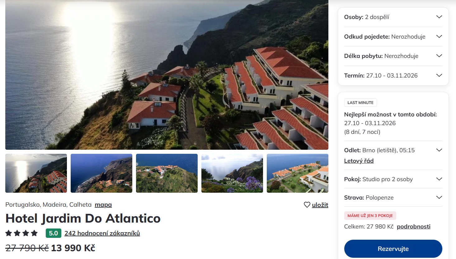 Madeira na osm dní s polopenzí jen za 13.990 Kč