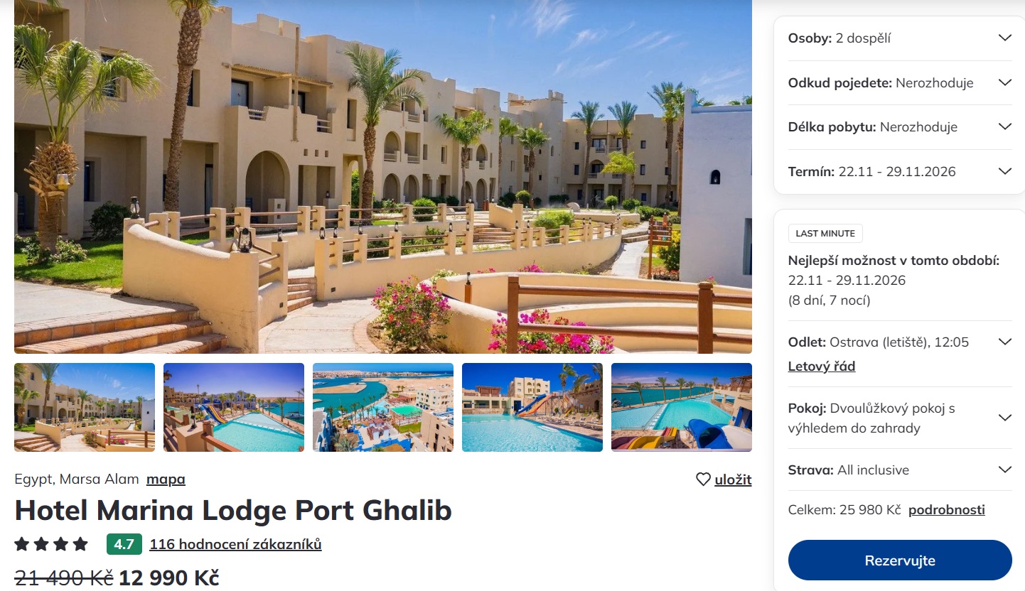 Egypt na osm dní s all inclusive jen za 12.990 Kč