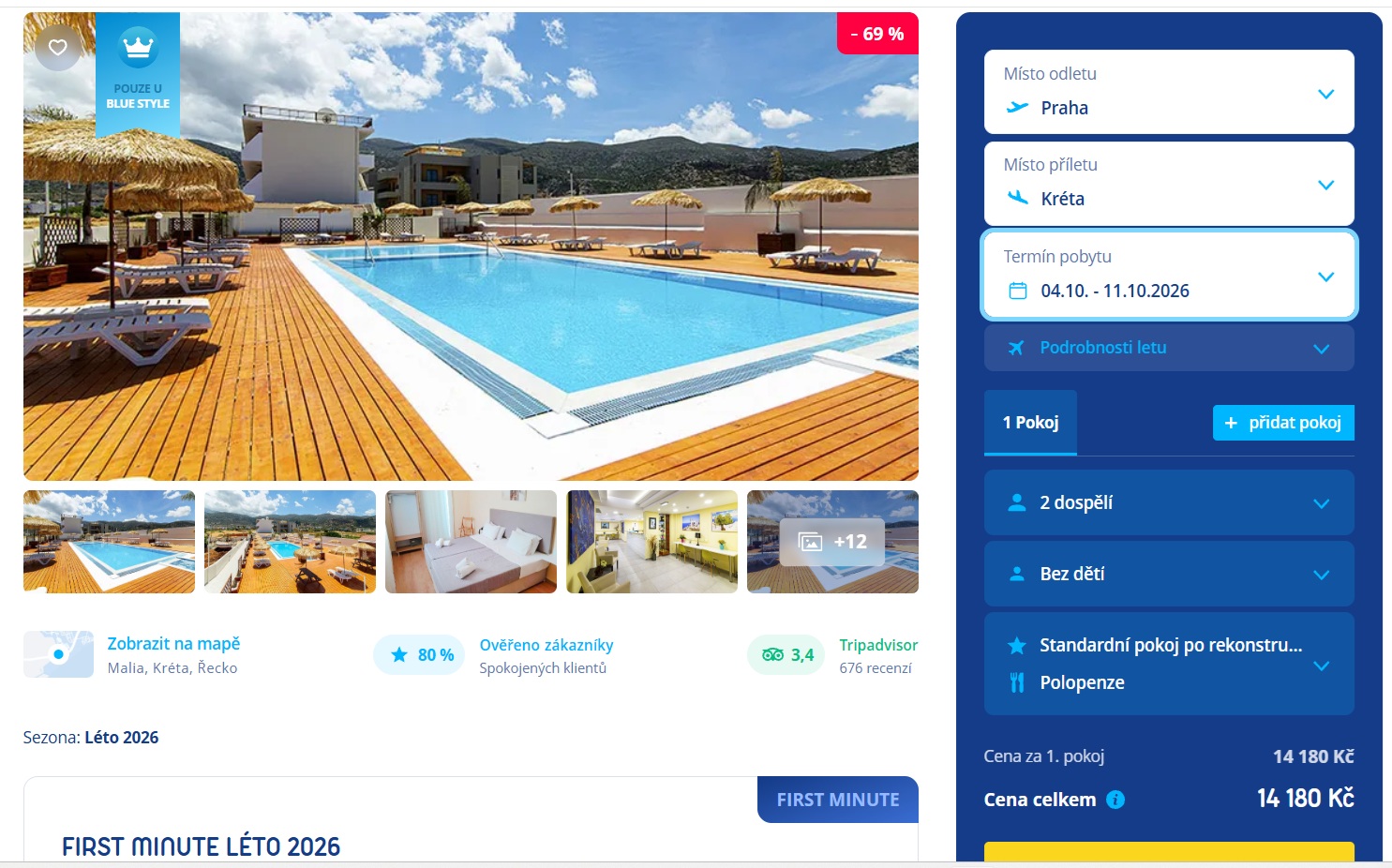 Kréta na osm dní s polopenzí jen za 7.090 Kč